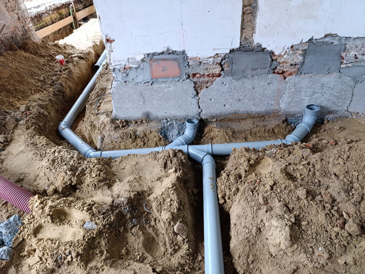 Rioleringswerken op de werf
